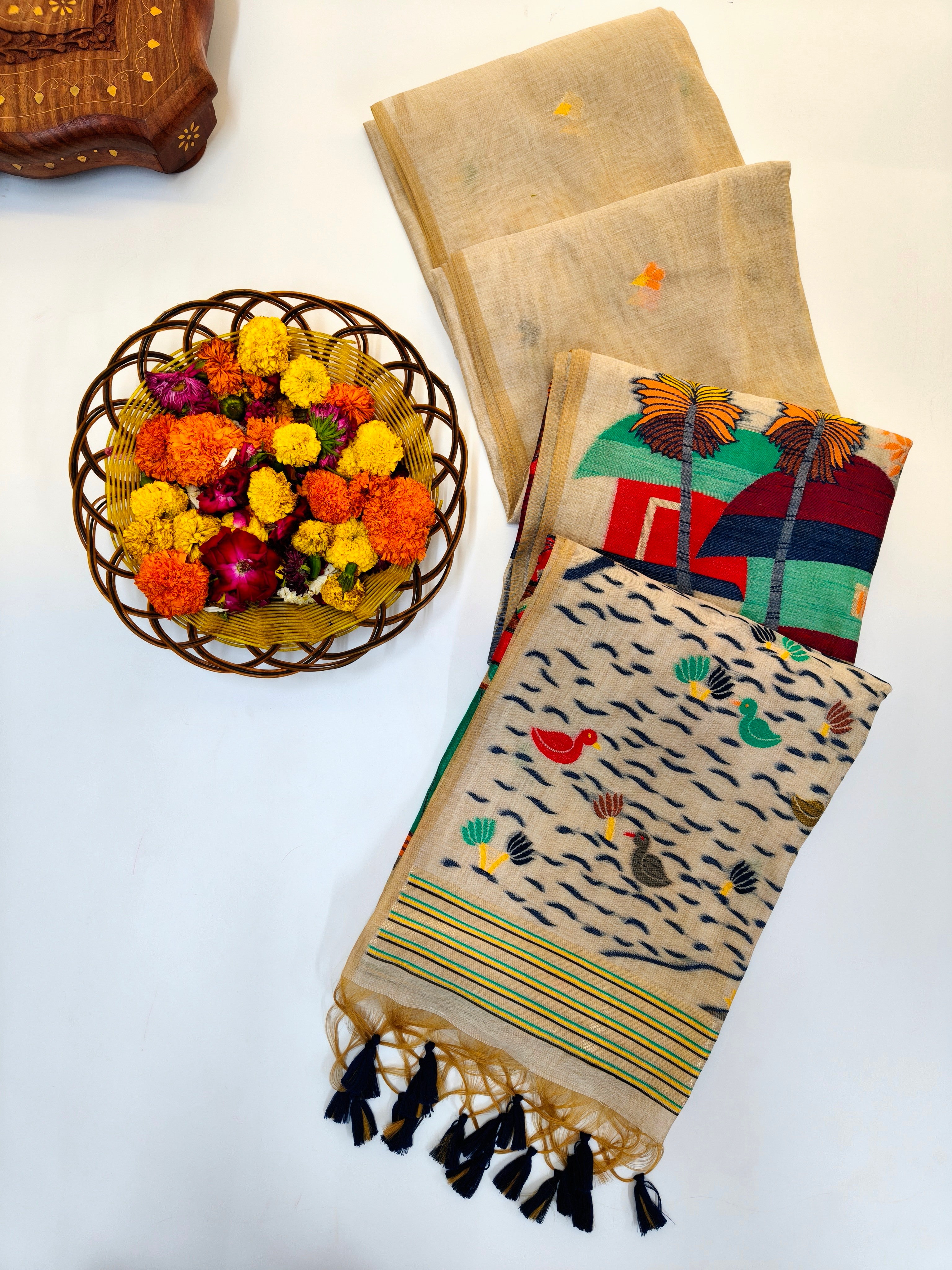 Chitralekha Muga Cotton Saree - BLUE