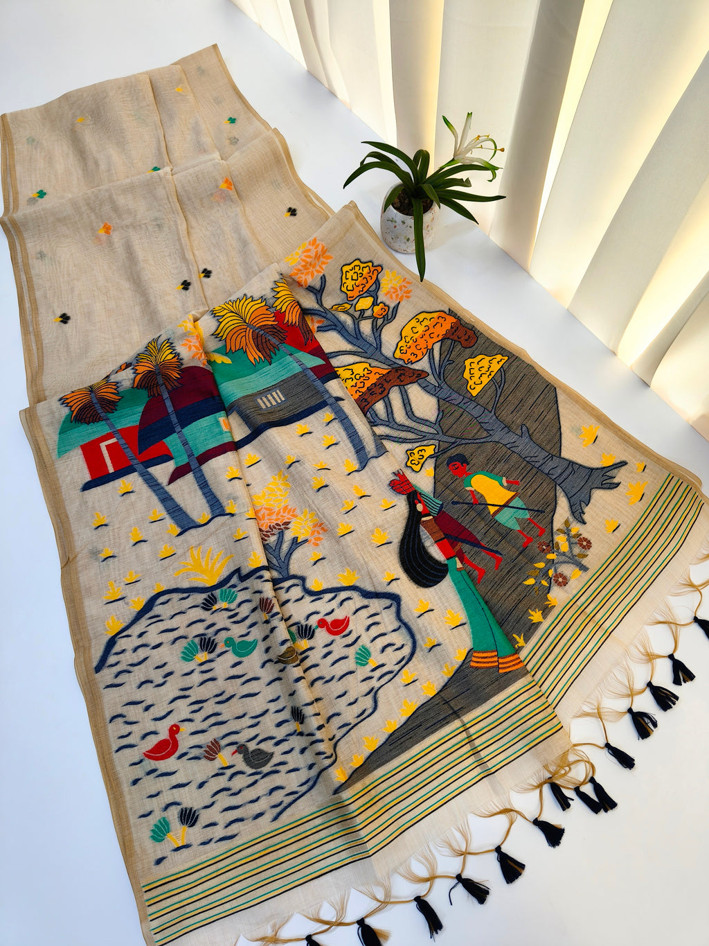 Chitralekha Muga Cotton Saree - BLUE