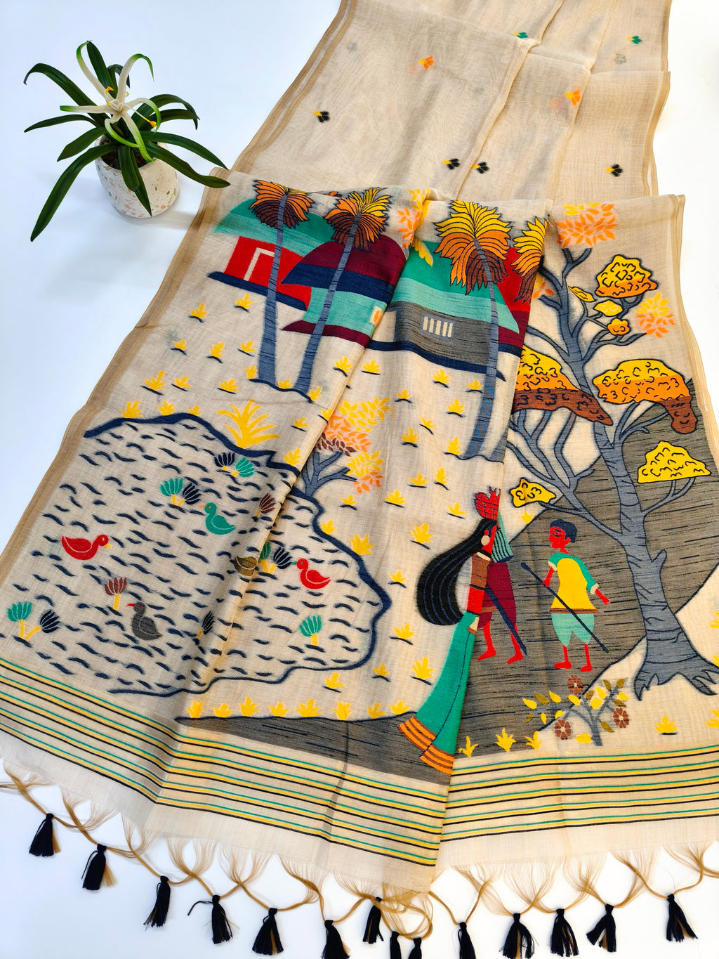 Chitralekha Muga Cotton Saree - BLUE