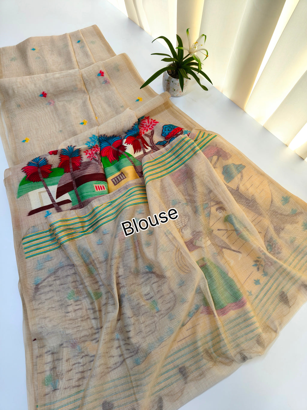 Chitralekha Muga Cotton Saree - MAROON